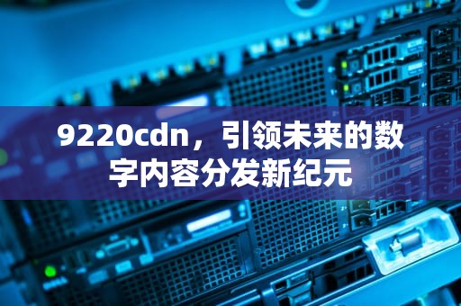 9220cdn，引领未来的数字内容分发新纪元