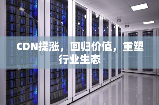 CDN提涨，回归价值，重塑行业生态