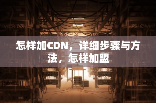 怎样加CDN，详细步骤与方法，怎样加盟