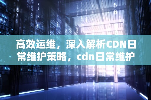 高效运维，深入解析CDN日常维护策略，cdn日常维护