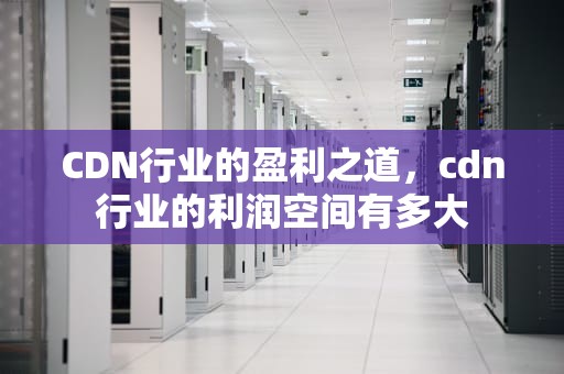 CDN行业的盈利之道，cdn行业的利润空间有多大