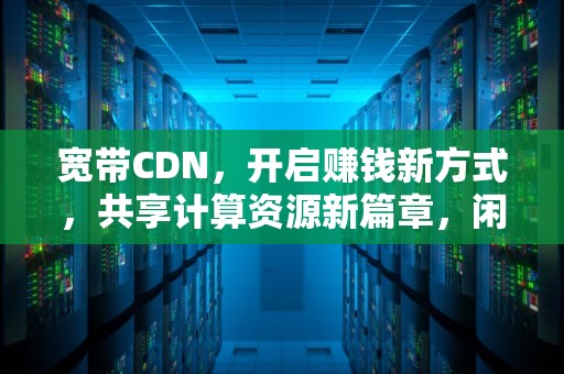 宽带CDN，开启赚钱新方式，共享计算资源新篇章，闲置宽带cdn赚钱
