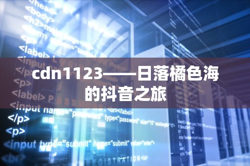 cdn1123——日落橘色海的抖音之旅