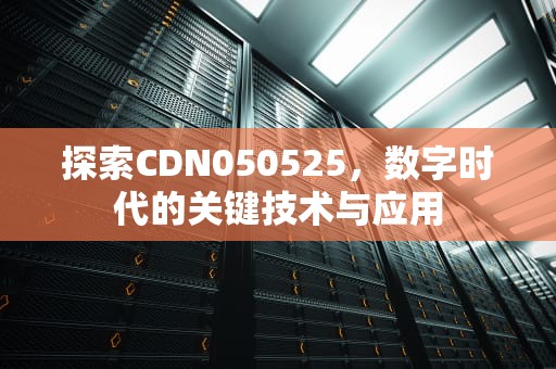 探索CDN050525，数字时代的关键技术与应用