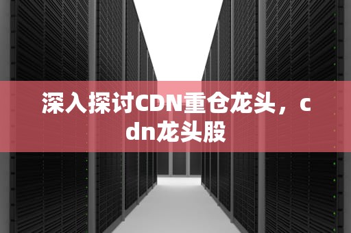 深入探讨CDN重仓龙头，cdn龙头股