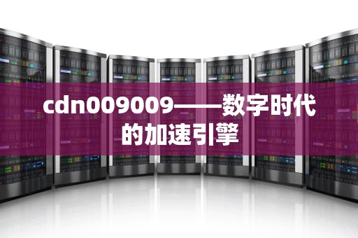 cdn009009——数字时代的加速引擎