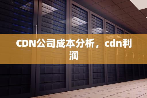 CDN公司成本分析，cdn利润