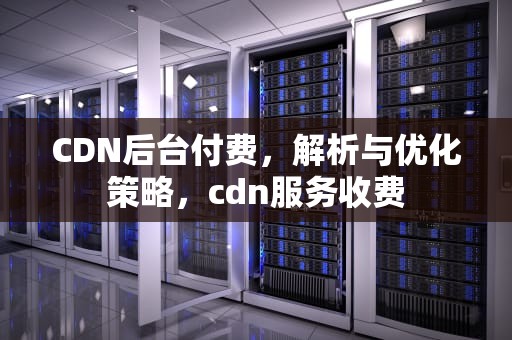 CDN后台付费，解析与优化策略，cdn服务收费