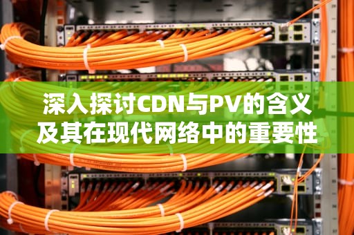 深入探讨CDN与PV的含义及其在现代网络中的重要性，cdn的含义