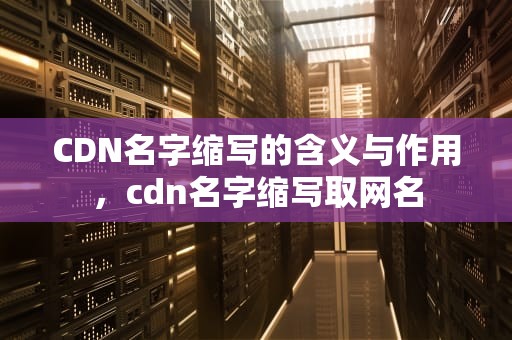 CDN名字缩写的含义与作用，cdn名字缩写取网名