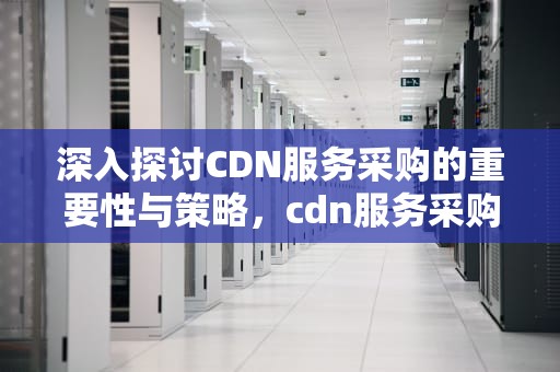 深入探讨CDN服务采购的重要性与策略，cdn服务采购标书