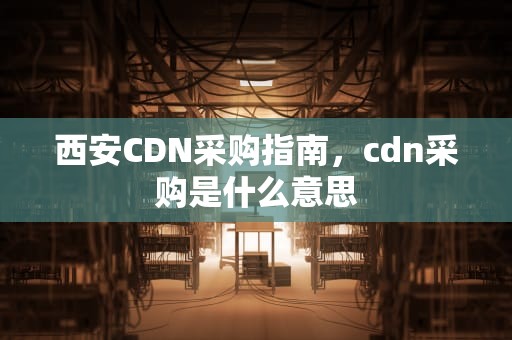 西安CDN采购指南，cdn采购是什么意思
