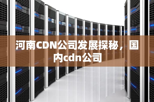 河南CDN公司发展探秘，国内cdn公司