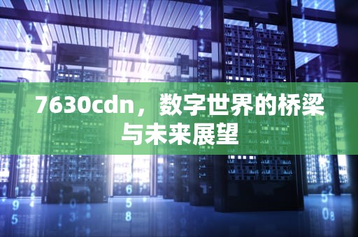 7630cdn，数字世界的桥梁与未来展望