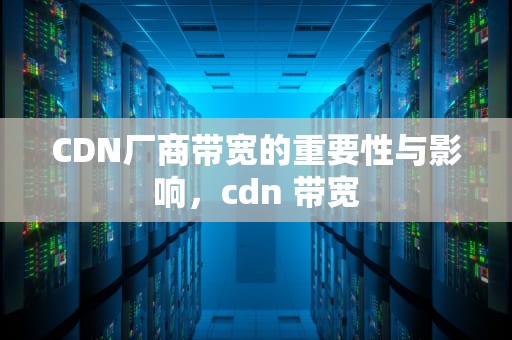 CDN厂商带宽的重要性与影响，cdn 带宽