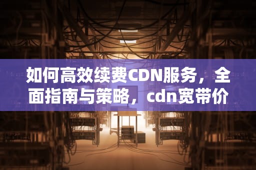 如何高效续费CDN服务，全面指南与策略，cdn宽带价格