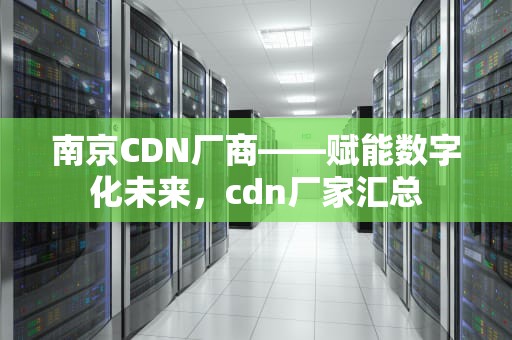 南京CDN厂商——赋能数字化未来，cdn厂家汇总