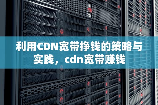 利用CDN宽带挣钱的策略与实践，cdn宽带赚钱