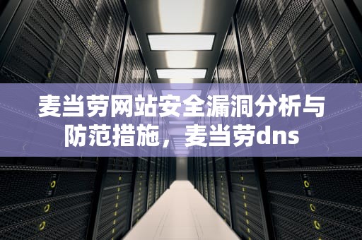 麦当劳网站安全漏洞分析与防范措施，麦当劳dns