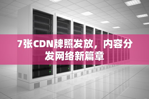7张CDN牌照发放，内容分发网络新篇章