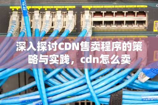 深入探讨CDN售卖程序的策略与实践，cdn怎么卖