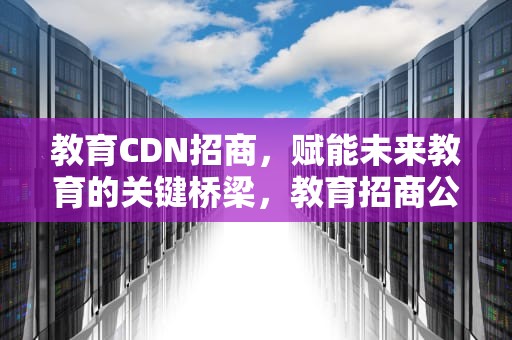 教育CDN招商，赋能未来教育的关键桥梁，教育招商公司