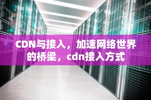 CDN与接入，加速网络世界的桥梁，cdn接入方式