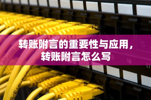 转账附言的重要性与应用，转账附言怎么写
