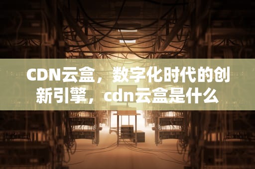 CDN云盒，数字化时代的创新引擎，cdn云盒是什么