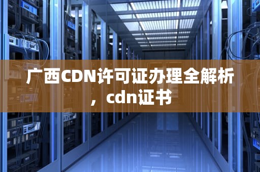 广西CDN许可证办理全解析，cdn证书