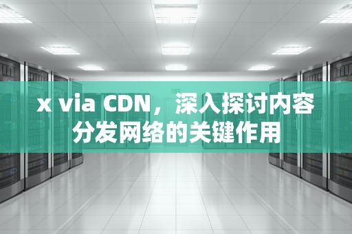 x via CDN，深入探讨内容分发网络的关键作用