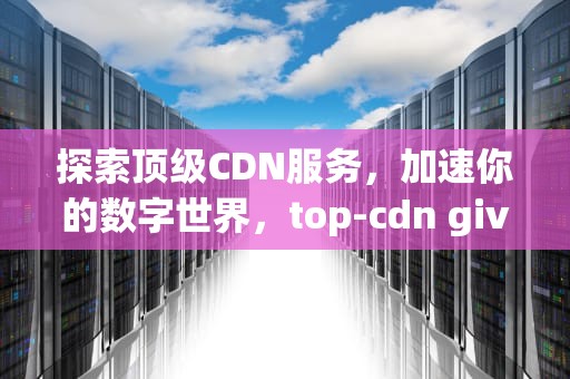 探索顶级CDN服务，加速你的数字世界，top-cdn give-nchy net