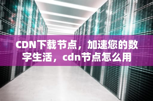 CDN下载节点，加速您的数字生活，cdn节点怎么用