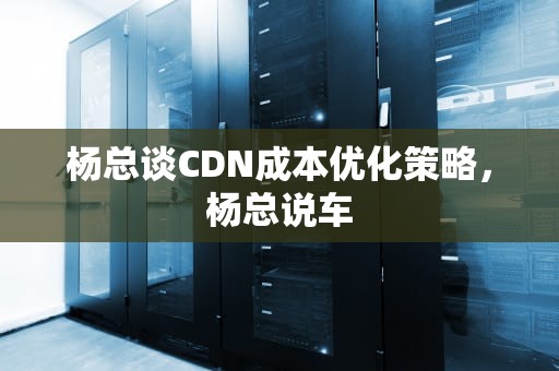杨总谈CDN成本优化策略，杨总说车