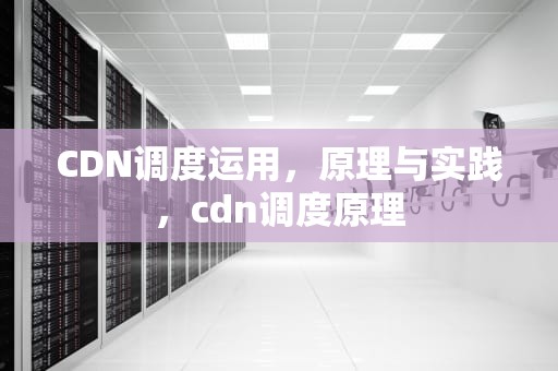 CDN调度运用，原理与实践，cdn调度原理