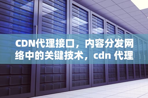 CDN代理接口，内容分发网络中的关键技术，cdn 代理
