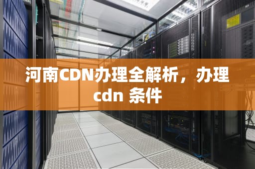 河南CDN办理全解析，办理cdn 条件