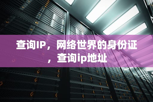 查询IP，网络世界的身份证，查询ip地址