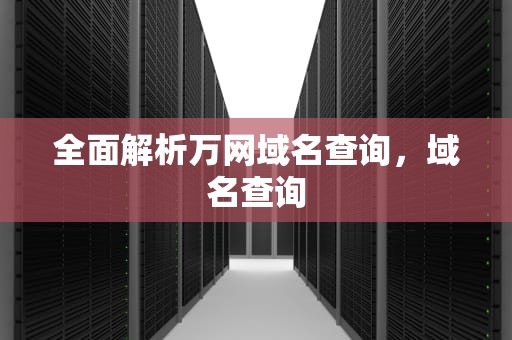 全面解析万网域名查询，域名查询