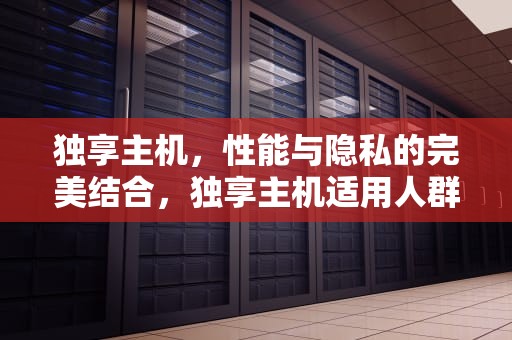 独享主机，性能与隐私的完美结合，独享主机适用人群