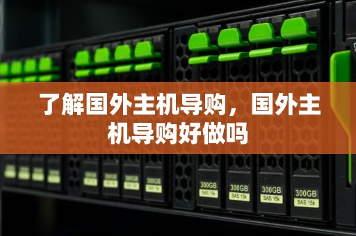 了解国外主机导购，国外主机导购好做吗