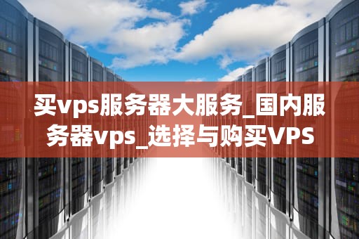 买vps服务器大服务_国内服务器vps_选择与购买VPS服务器大服务的全面指南