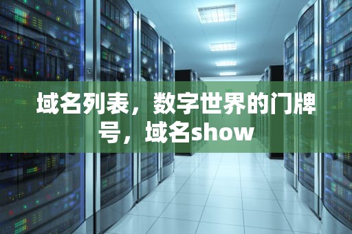 域名列表，数字世界的门牌号，域名show