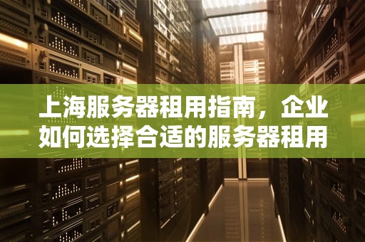 上海服务器租用指南，企业如何选择合适的服务器租用服务，上海服务器租用价格表