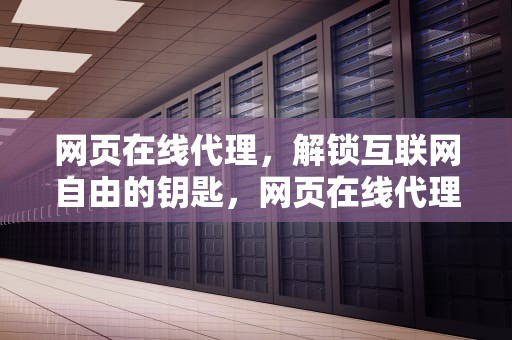 网页在线代理，解锁互联网自由的钥匙，网页在线代理浏览