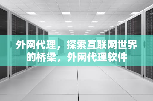 外网代理，探索互联网世界的桥梁，外网代理软件
