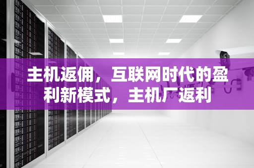 主机返佣，互联网时代的盈利新模式，主机厂返利
