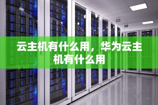 云主机有什么用，华为云主机有什么用