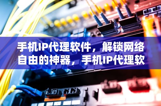 手机IP代理软件，解锁网络自由的神器，手机IP代理软件