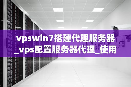 vpswin7搭建代理服务器_vps配置服务器代理_使用VPSWin7搭建代理服务器的详细指南